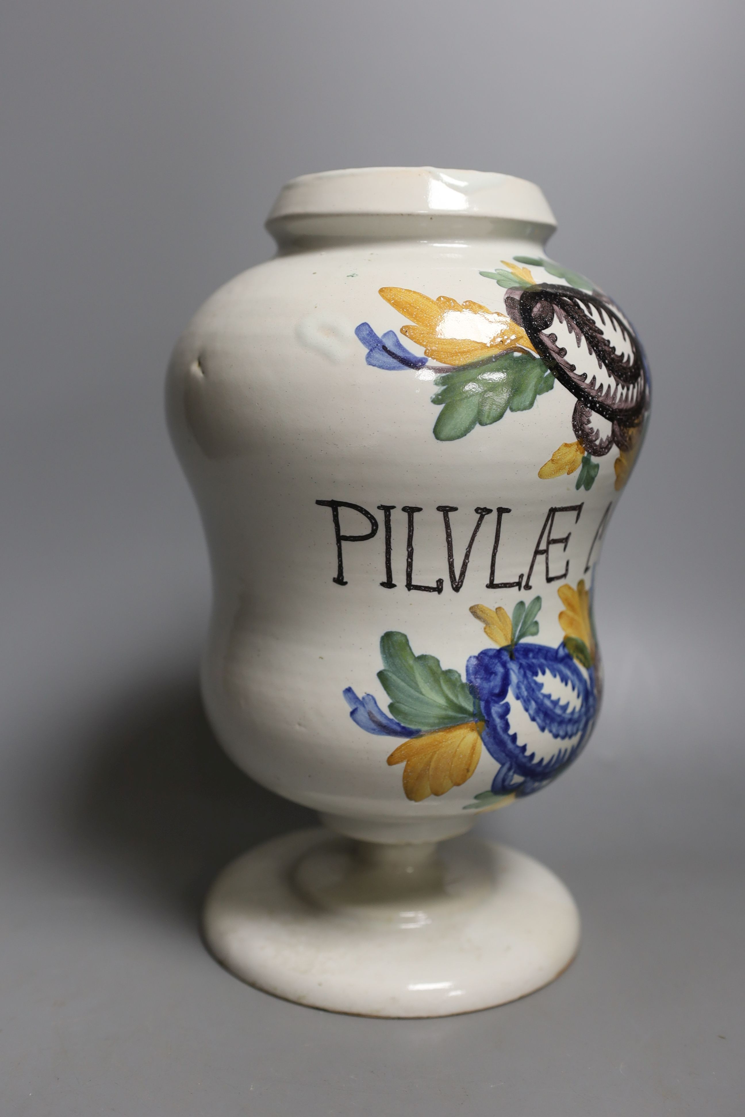 A Dutch Delft drug jar - 26cm tall